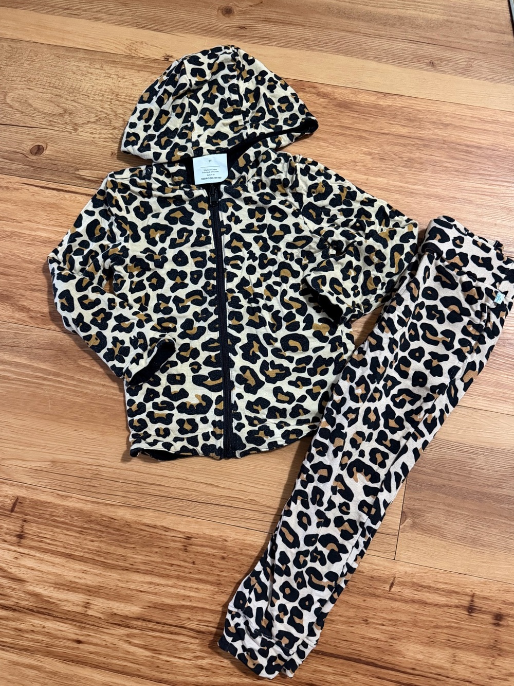 Posh Peanut Leopard Print Jacket and jogger set
